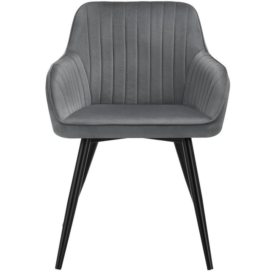 Tectake Chaise de salle à manger MARILYN en velours matelassée et capitonnée  