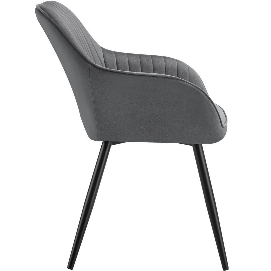 Tectake Chaise de salle à manger MARILYN en velours matelassée et capitonnée  