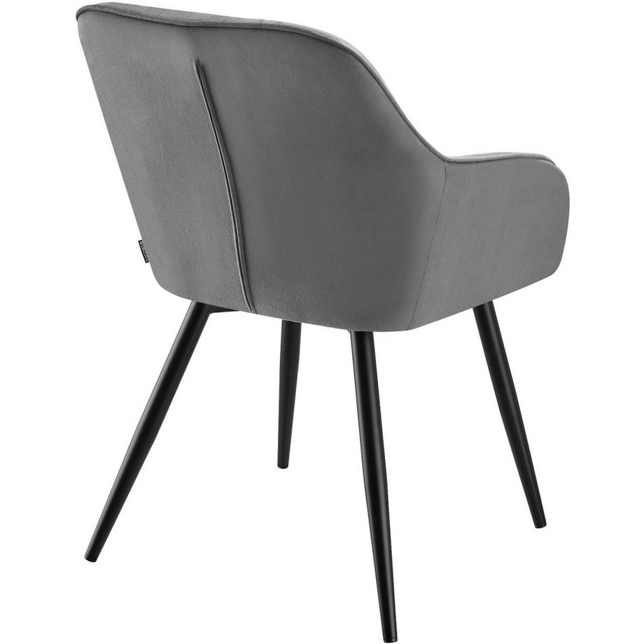 Tectake Chaise de salle à manger MARILYN en velours matelassée et capitonnée  