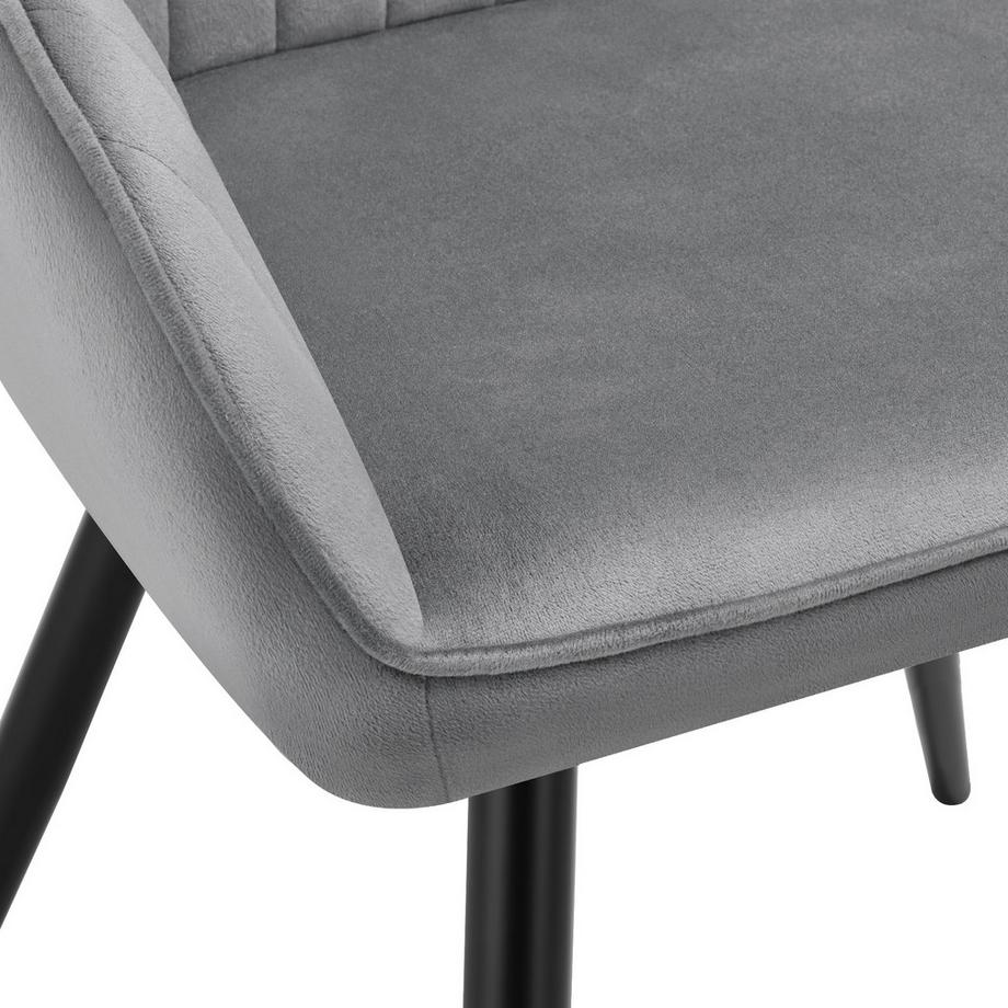 Tectake Chaise de salle à manger MARILYN en velours matelassée et capitonnée  