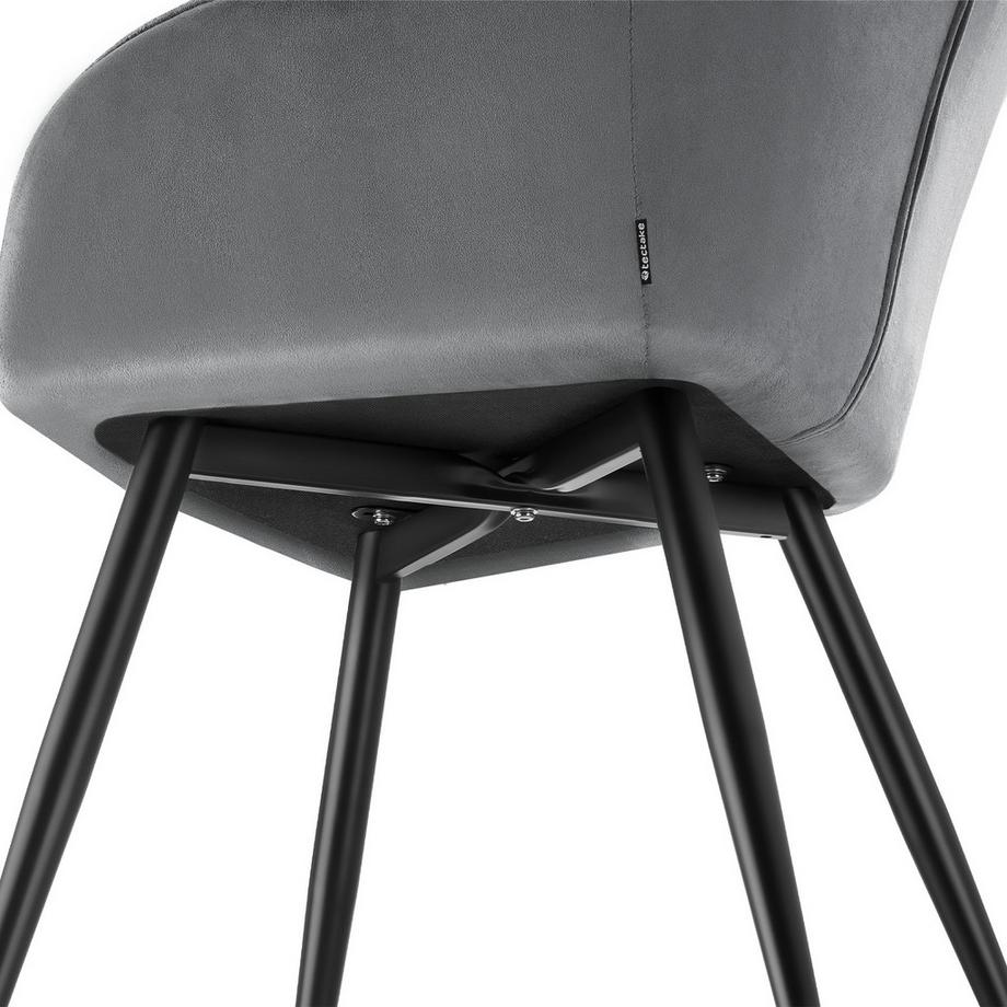 Tectake Chaise de salle à manger MARILYN en velours matelassée et capitonnée  