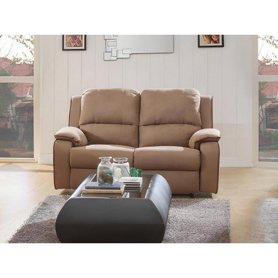 Vente-unique Divano relax a 2 posti in microfibra Tortora HERNANI  