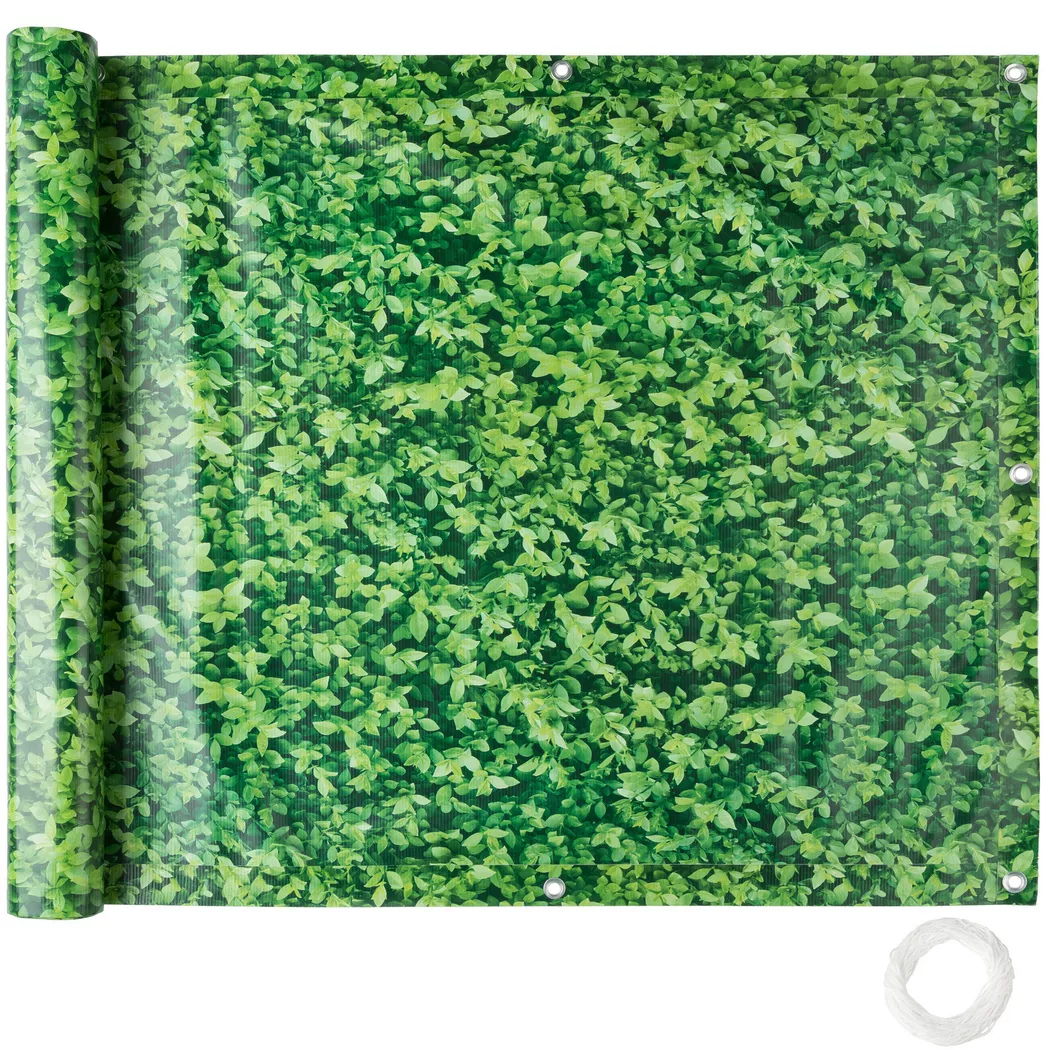 Tectake - Brise vue PVC pour balcon  Résistant aux intempéries et résistant aux UV, 90cm, Vert
