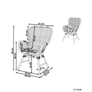 Beliani Chaise de salle à manger en Rotin Boho TOGO  