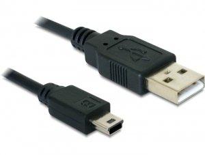 DeLock  USB 2.0-A / USB mini-B 5pin - 0.70m USB Kabel 0,70 m USB A Mini-USB B Schwarz 