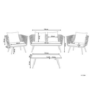 Beliani Ensemble de salon avec table en Polyrotin Moderne RAGUSA  