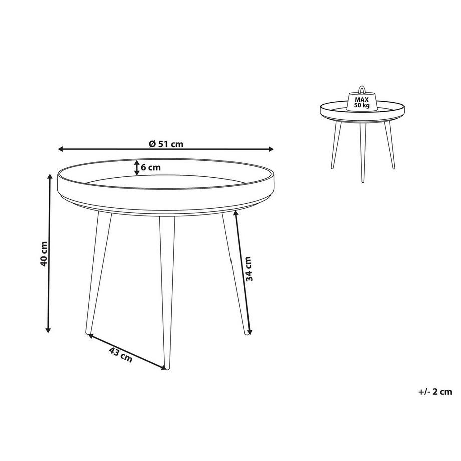 Beliani Table basse en Manguier Moderne EDNA  