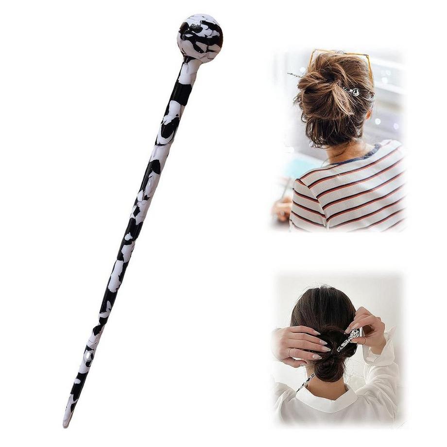 B2X Pic à Cheveux Noir Blanc 18.6 cm  