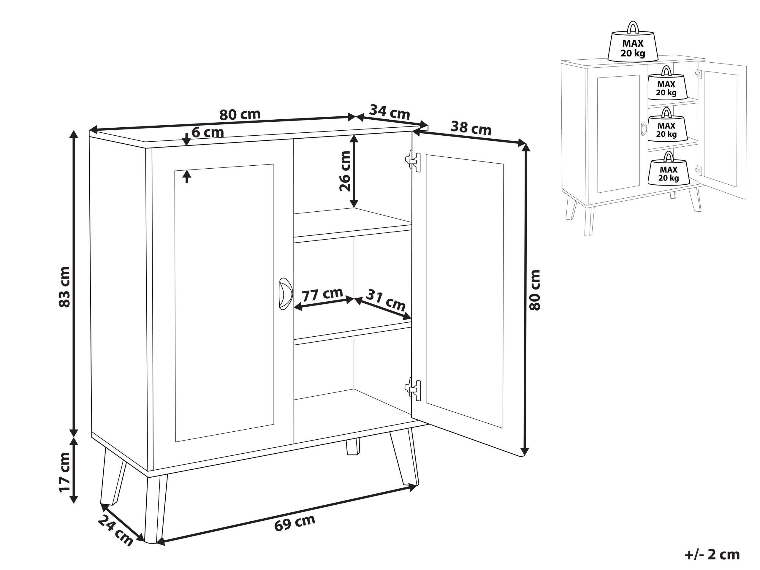 Beliani Sideboard aus MDF-Platte Retro PARTON  