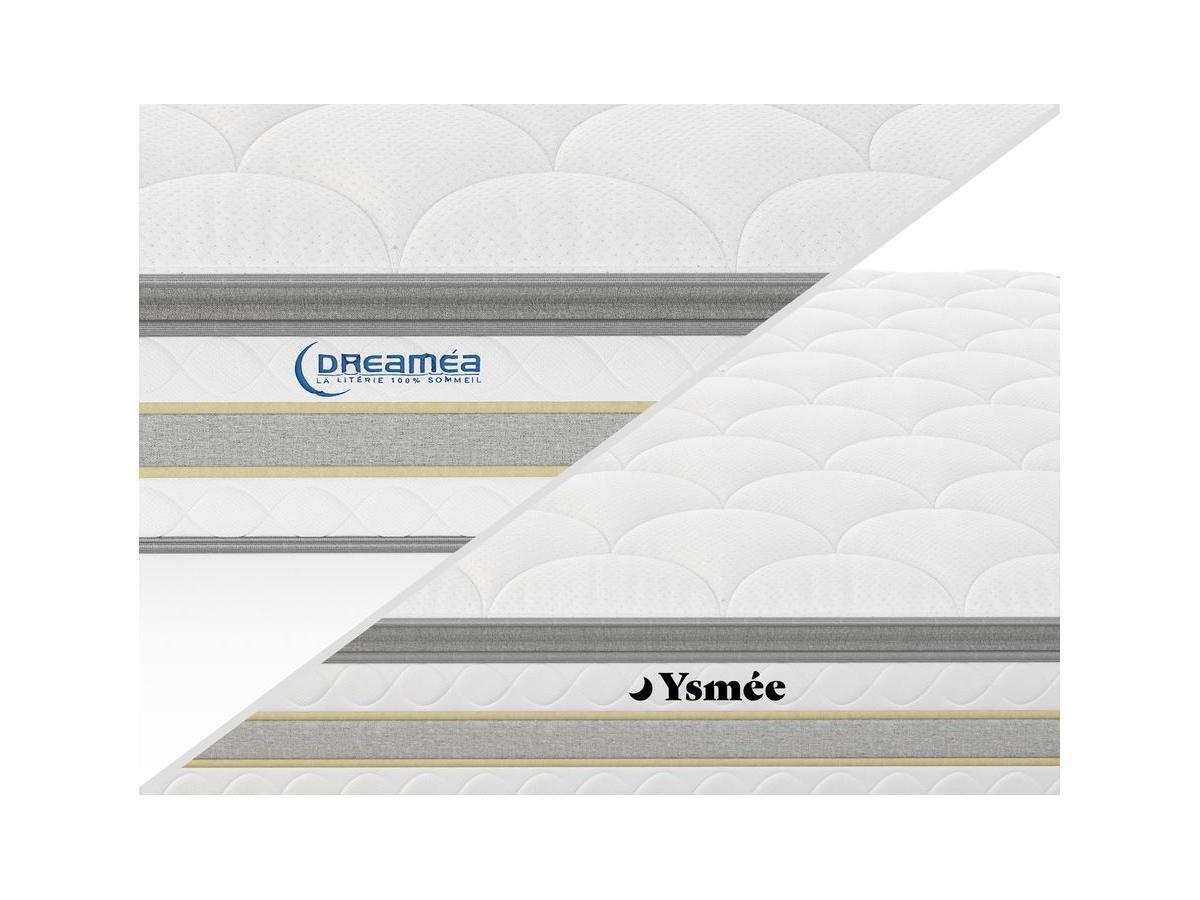 Ysmée Set 140x190cm Rete vano Bianco + Materasso molle insac. e topper integrato sp.29cm - CANTERBURY di YSMÉE  