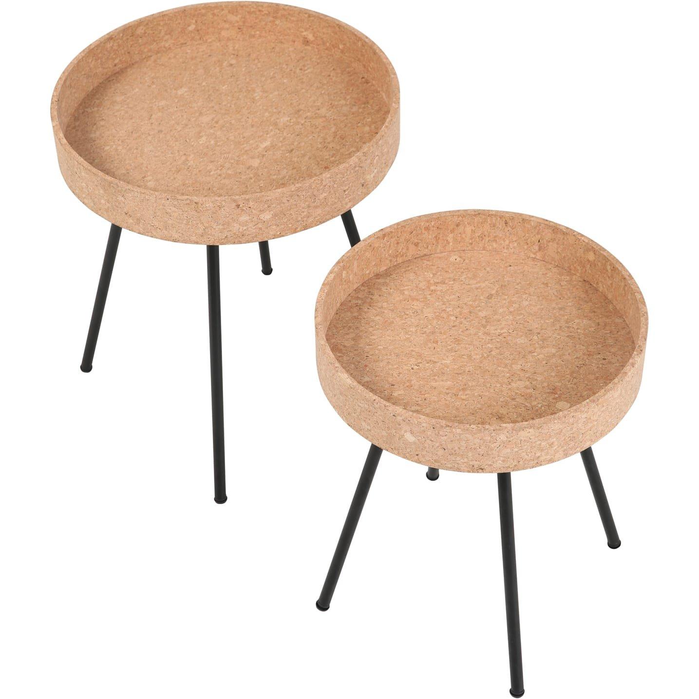 mutoni Table d'appoint Frabsta naturel 45 (set de 2)  