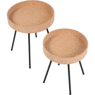 mutoni Table d'appoint Frabsta naturel 45 (set de 2)  