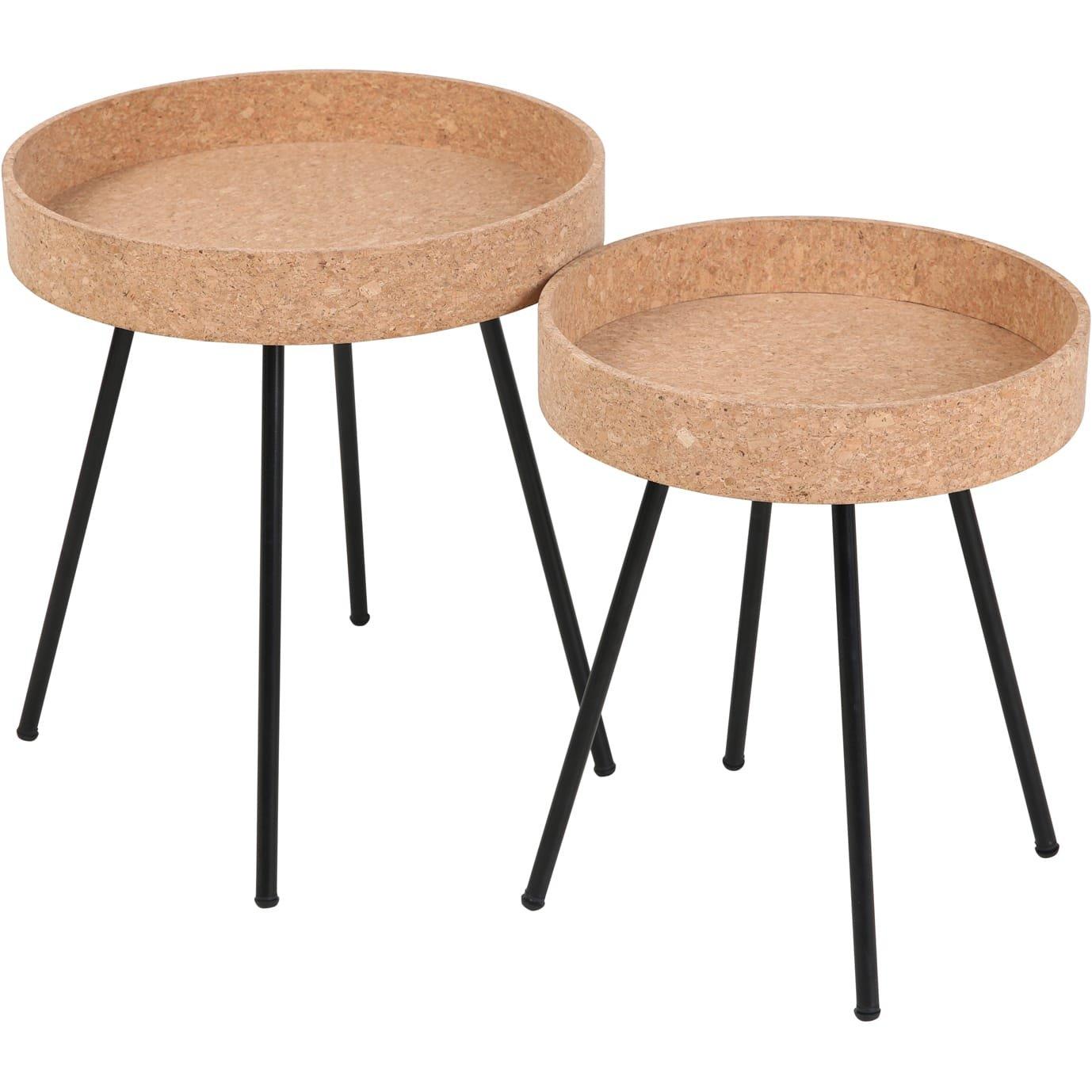 mutoni Table d'appoint Frabsta naturel 45 (set de 2)  