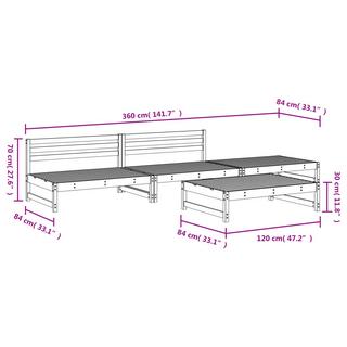 VidaXL set salotto da giardino Legno di pino  