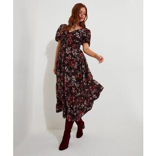 Joe Browns  Dunkles, geblümtes Maxikleid mit Gummizug 