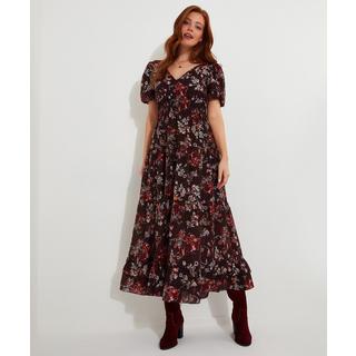 Joe Browns  Dunkles, geblümtes Maxikleid mit Gummizug 