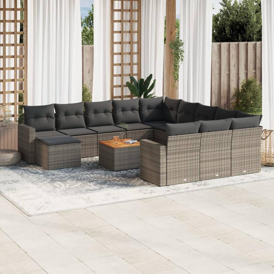 VidaXL set divano da giardino Polirattan  