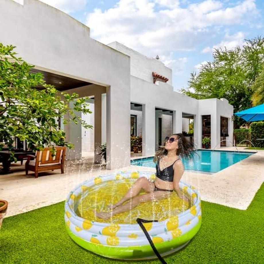 Activity-board  Planschbecken für Kinder Pool Aufblasbar Kinderpool Baby Pool mit Sprinkler 150 x 45 cm 