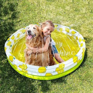 Planschbecken für Kinder Pool Aufblasbar Kinderpool Baby Pool mit Sprinkler 150 x 45 cm