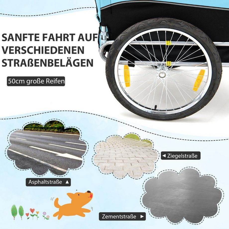 B2X  Rimorchio per cani per bicicletta Rimorchio per animali domestici per bicicletta Portata 40 kg blu 