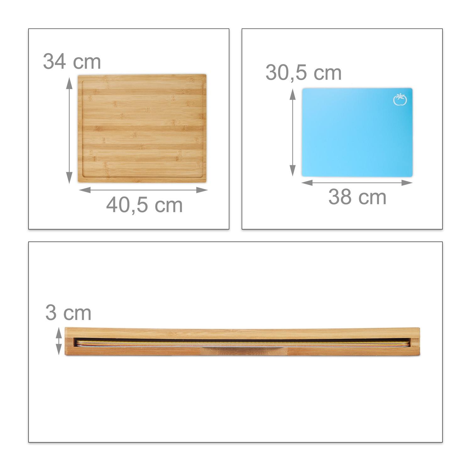 B2X Planche à découper en bambou avec 6 tapis  