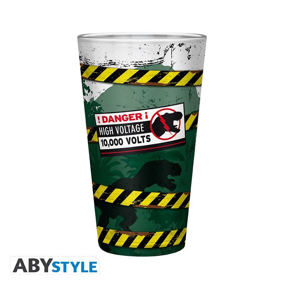 Abystyle Glas - XXL - Jurassic Park - Danger high voltage  