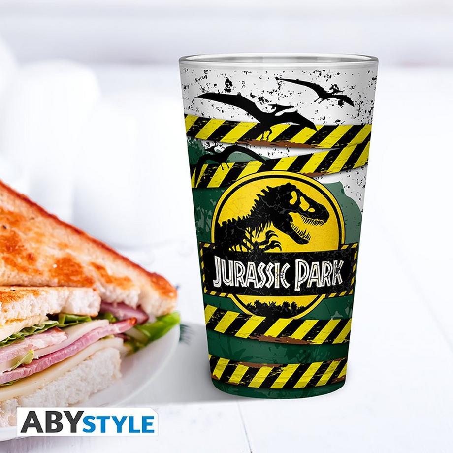 Abystyle Glas - XXL - Jurassic Park - Danger high voltage  