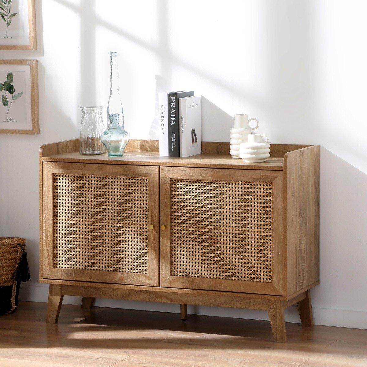 Calicosy Credenza in rattan a 2 ante L110 cm - PALMO  