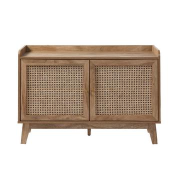 Sideboard 2 Türen mit Rattan-Geflecht L110 cm - PALMO