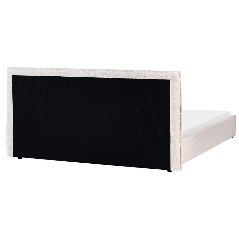 Beliani Lit avec sommier en Bouclé Traditionnel LAVAUR  