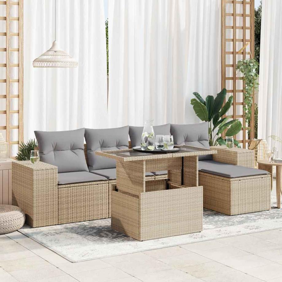 VidaXL Ensemble de canapés de jardin rotin synthétique  