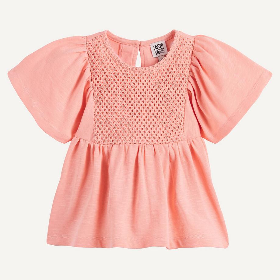 La Redoute Collections  T-shirt blouse avec empiècement en macramé 