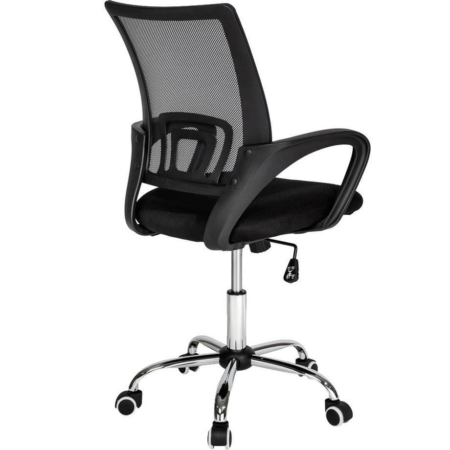 Tectake Bürostuhl Marius ergonomische Form mit Lordosenstütze 360° drehbar  