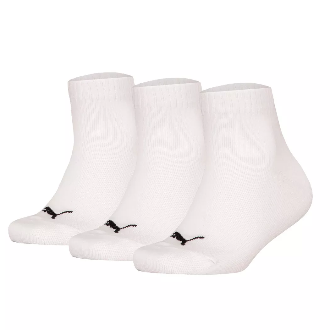 Puma - Calzini Unisex Confezione da 3 Vestibilità confortevole-Plain Quarter 3P, 35-38, Blanco