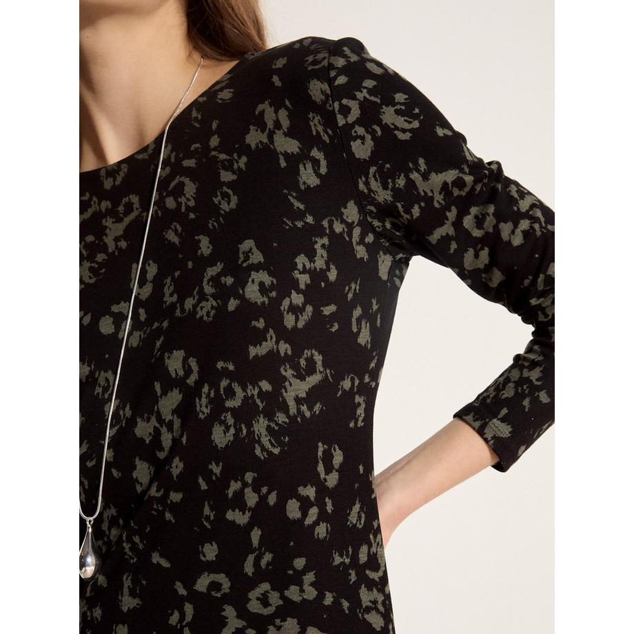 APRICOT Robe longue en jersey imprimé léopard  