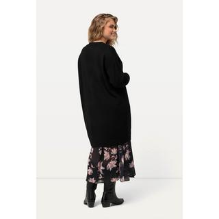 Ulla Popken Cardigan Boxy Maglia Fine Bottoni Scollo V  