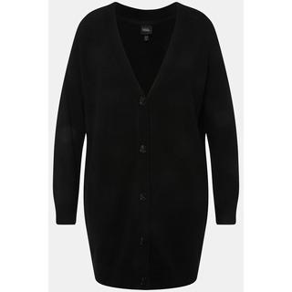 Ulla Popken Cardigan Boxy Maglia Fine Bottoni Scollo V  