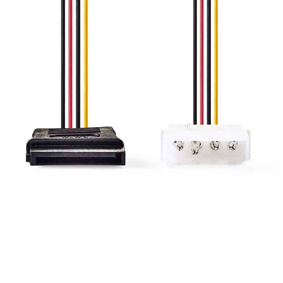 Nedis  Internes Stromkabel | Molex Stecker | SATA 15-Pin Buchse | Vergoldet | 0,15 m | Rund | PVC | Mehrfarbig | Box 
