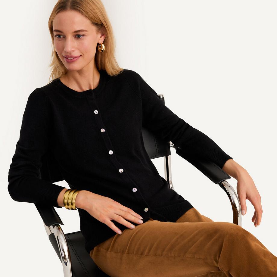 La Redoute Collections Weiche Strickjacke Rundhalsausschnitt  