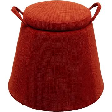 Tabouret Thimble Storage rouge rond 51