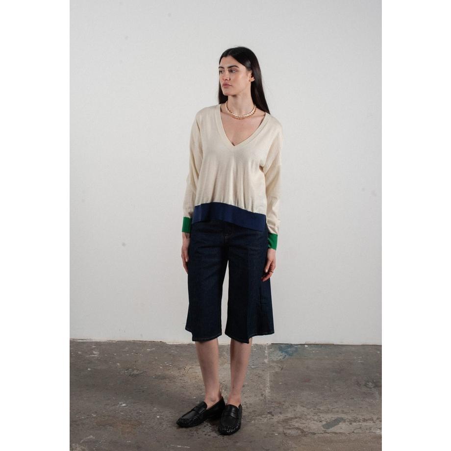 Studio Cashmere8 Maglione Oversize Scollo a V Cachemire Lana Ultra Fine  