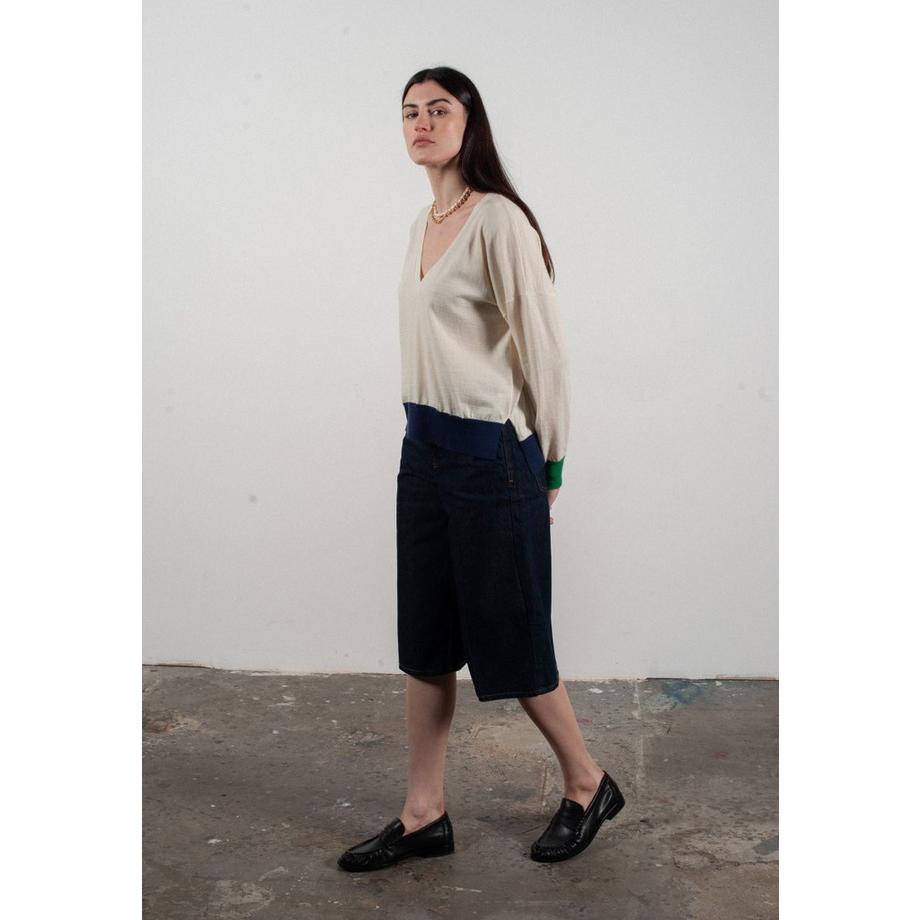 Studio Cashmere8 Maglione Oversize Scollo a V Cachemire Lana Ultra Fine  
