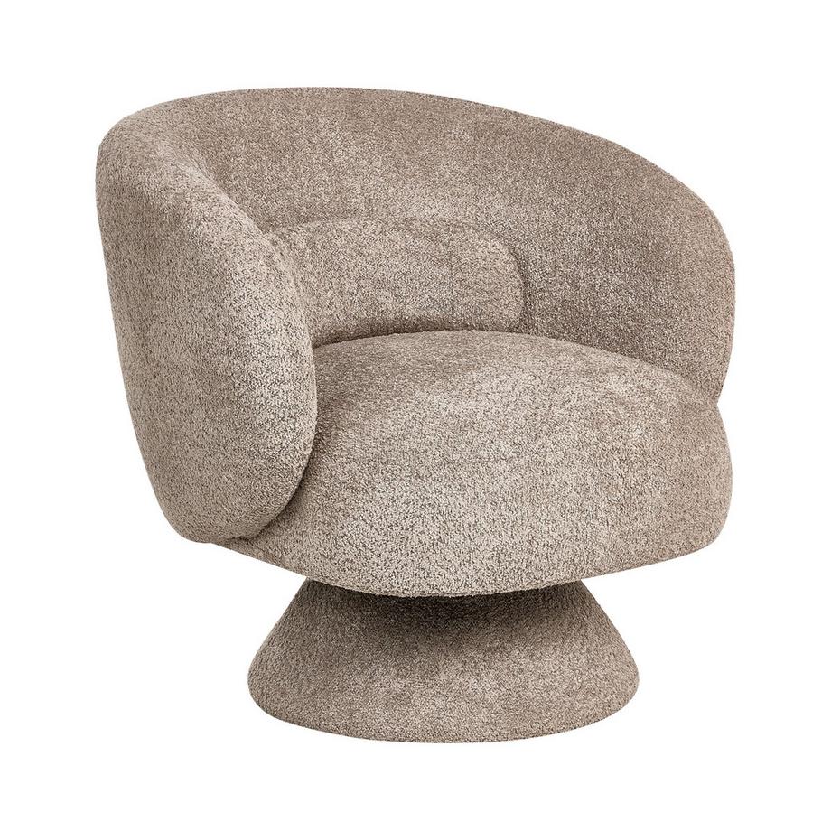 Beliani Fauteuil pivotant en Bouclé Minimaliste LIEKSA  