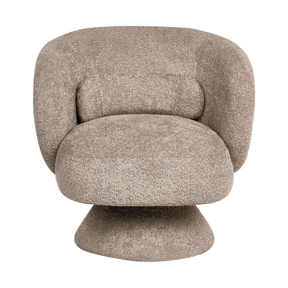 Beliani Fauteuil pivotant en Bouclé Minimaliste LIEKSA  