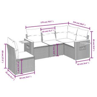 VidaXL Ensemble de canapés de jardin rotin synthétique  