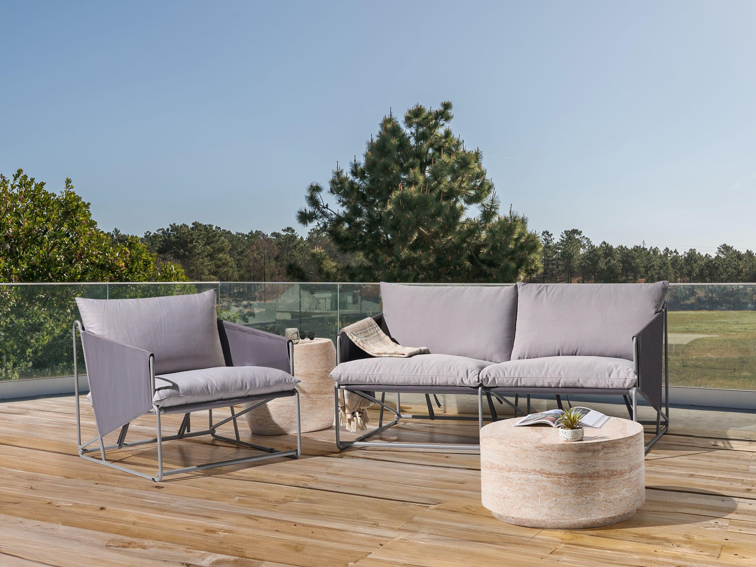 Beliani Set lounge pour jardin en Acier Industriel PONTE  
