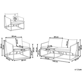 Beliani Set lounge pour jardin en Acier Industriel PONTE  