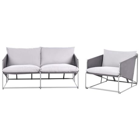 Beliani Set lounge pour jardin en Acier Industriel PONTE  