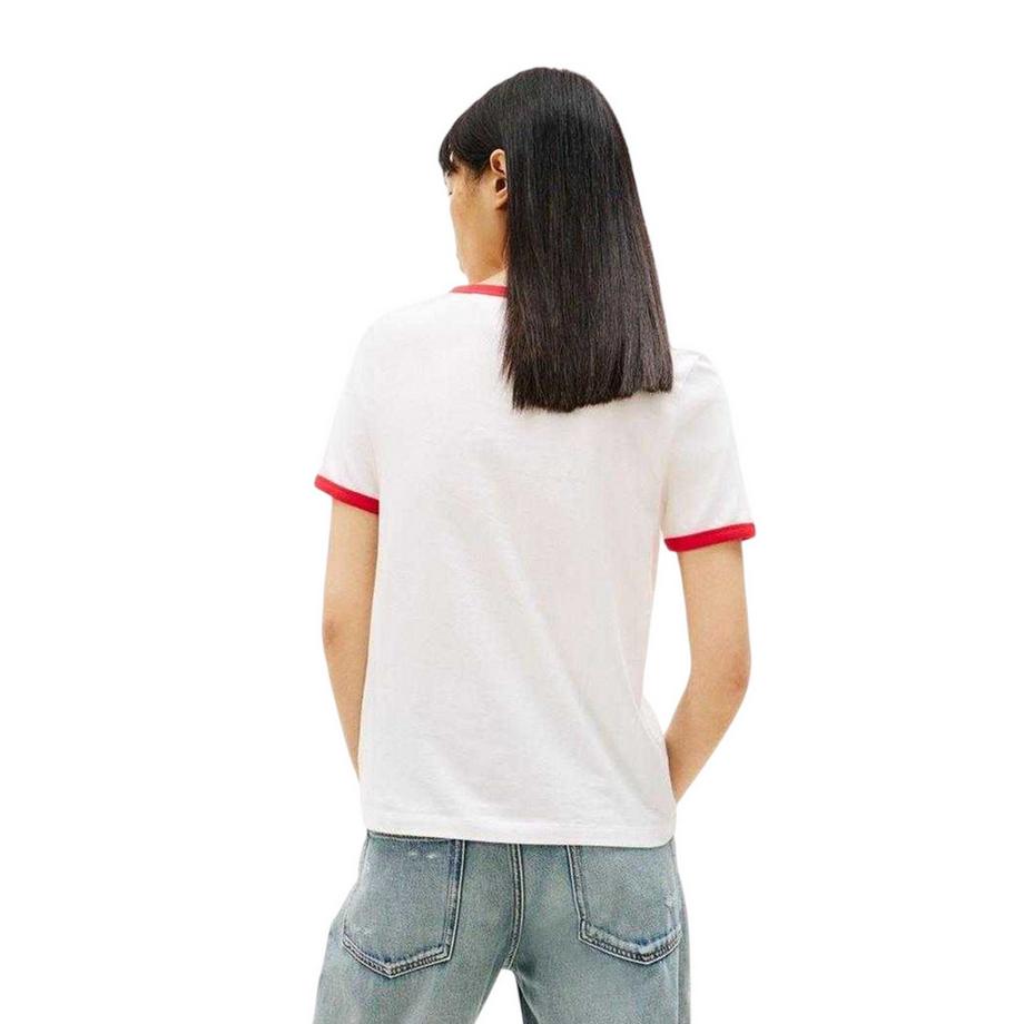 TOMMY JEANS Baumwolljersey T-Shirt mit Ringer-Trim  
