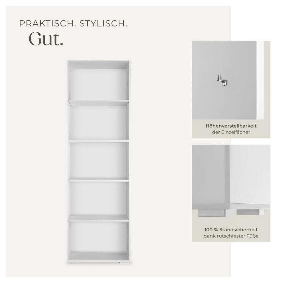 Tectake Bücherregal Lexi MDF mit 5 Fächern  